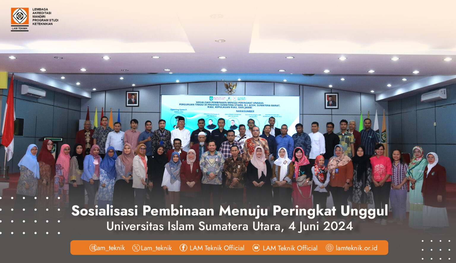 Sosialisasi Pembinaan Menuju Peringkat Unggul LAM Teknik 2024 diselenggarakan di 12 Kota Seluruh Indonesia