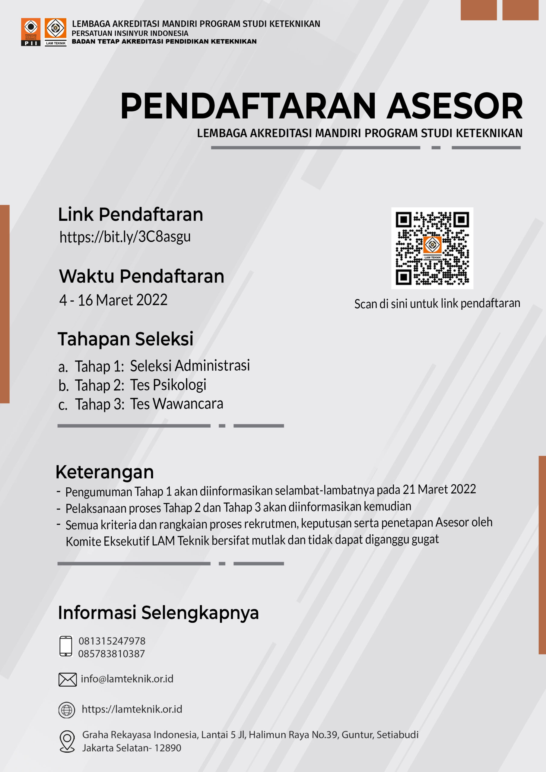 Pendaftaran Asesor LAM Teknik