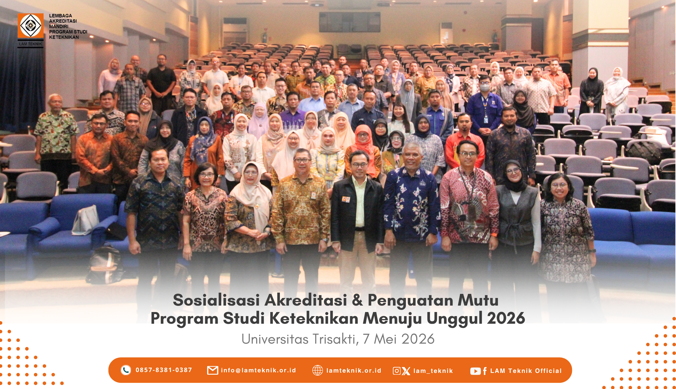 Pelaksanaan Sosialisasi Akreditasi dan Penguatan Mutu Program Studi Keteknikan Menuju Unggul tahun 2026 di 14 Kota Seluruh Indonesia