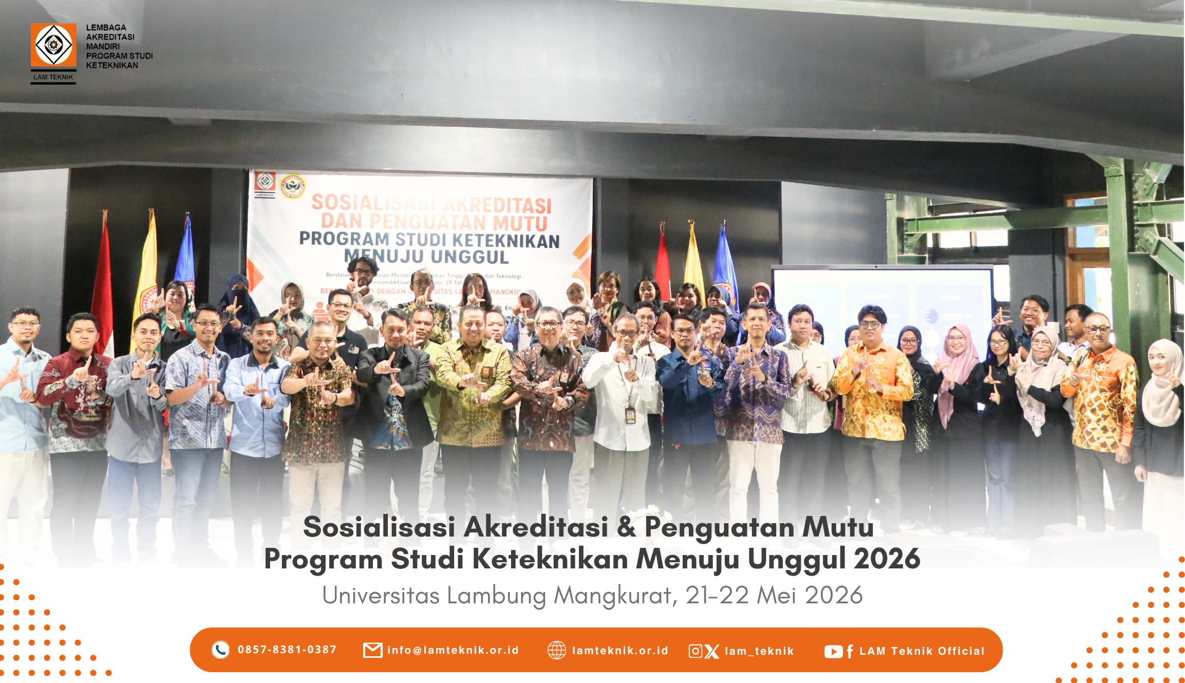 Pelaksanaan Sosialisasi Akreditasi dan Penguatan Mutu Program Studi Keteknikan Menuju Unggul tahun 2026 di 14 Kota Seluruh Indonesia